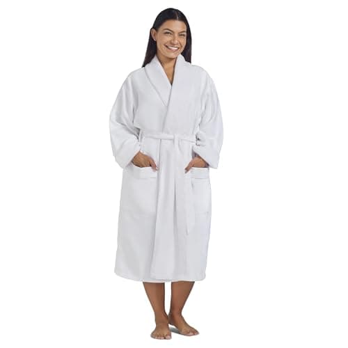Boca Terry Women's Robe, Luxury Microfiber Bathrobe, Long Hotel Spa Robes for Women, Regular and Plus Sizes