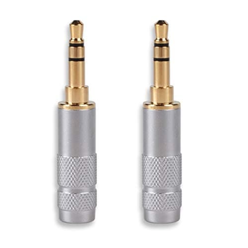 3.5mm Stereo Audio Connector Replacement, FolioGadgets 1/8" 3.5mm Jack Solder Type DIY Audio Cable Connector Adapter to Repair Headphone [2-Pack]