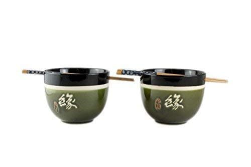 Pair Green Destiny Bowls with Chopsticks