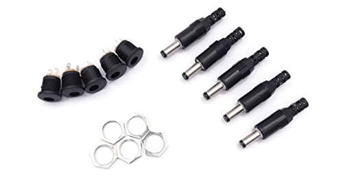 DC Jack Connector Male Plug & Female Socket Panel Mount PAIR OF 5