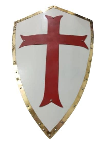HEYNZMedieval Fully Functional Medieval Warrior Knight Templer Crusader Shield 18G Steel LARP Replica-Halloween Wall Decor