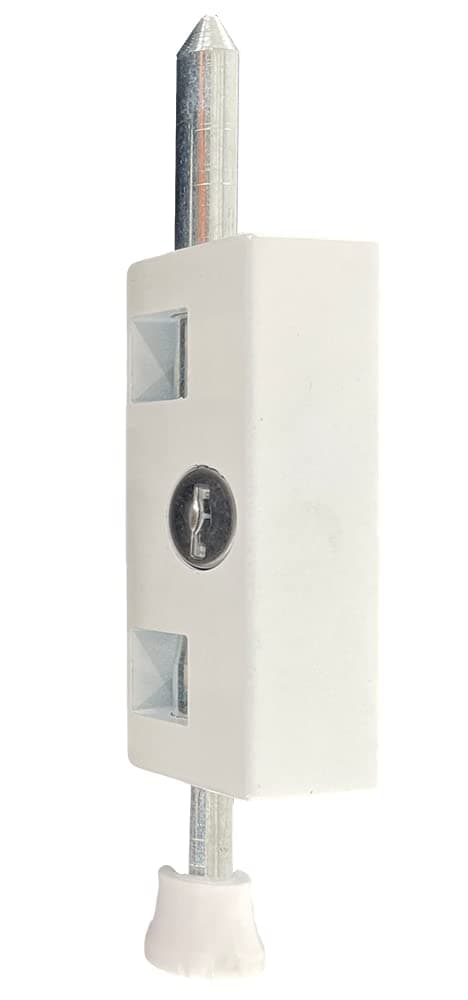Entry Armor EPL-106-W Patio Door Lock- Keyed Lg Rectangle (White Finish)