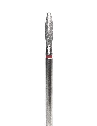 E-file nail drill bit for manicure and pedicure, Russian electric file bits, Diamond, flame (drop) with a rounded tip 025, soft grit, NON PAINFUL Efile bits for salon quality manicures and pedicures