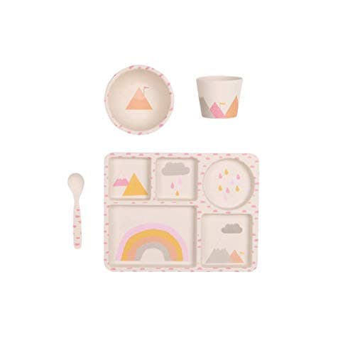 Love Mae Bamboo Set - Rainbows, Natural/Multi (5-Piece)