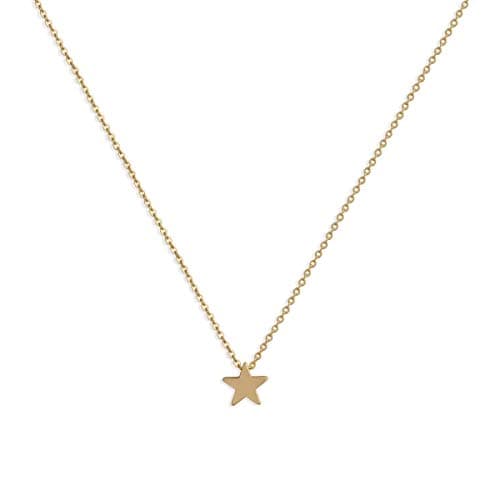 DREMMY STUDIOS Dainty 14K Gold Filled Sterling Silver Plated Tiny Heart Star CZ Cubic Zirconia Round Dot Triangle Minimalism Style Pendant Necklace Personalized Delicate Friendship Jewelry Gift