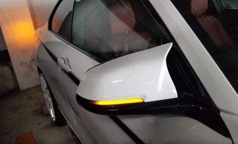 [Ultima] Smoked Lens Dynamic Sequential LED Side Mirror Turn Signal Light Strip Assembly Compatible with BMW 5 6 7 Series F01 F02 F10 F11 F12 F13