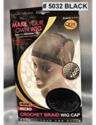 (PACK OF 6) QFITT MICRO CROCHET BRAID WIG CAP (BLACK)
