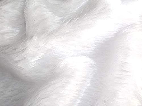 Plain Faux Fur Short Pile Furry Plain Solid Colour Fabric Material Dressmaking Costume Arts & Crafts (1 Fat Quarter (48cm x 58cm), Bright White)