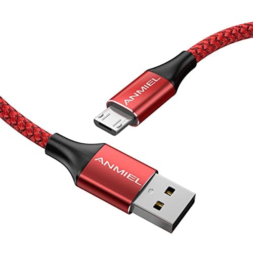 Micro USB Charger Cable 10ft,Android Charger Micro USB to USB A Nylon Braided Cord Compatible with Samsung Galaxy S6 S7 Edge Note 5, Kindle and More-Red