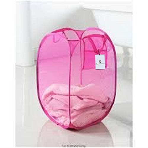 Kuber Industries Nylon Mesh Laundry Basket|Sturdy Material & Durable Handles|Netted Lightweight Laundry Bag, Pack of 2 (Multicolor)