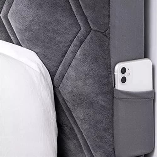 Stretch Bed Headboard Slipcover,Solid Color Quilting Bed Head Cover, Dustproof Protector Cover For Bedroom Decor For Full Queen California Large King (Color : Dark gray, Size : 140cm)