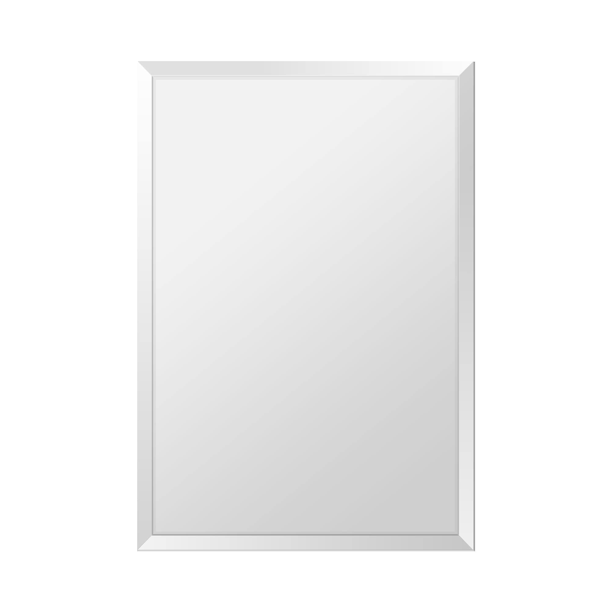 Fab Glass and Mirror Rectangle Frameless Wall Mirror, 36" x 48", Clear