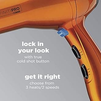 Conair Infinitipro Hair Dryer, 1875 Watts Salon Performance AC Motor Hair Dryer, Blow Dryer, Orange