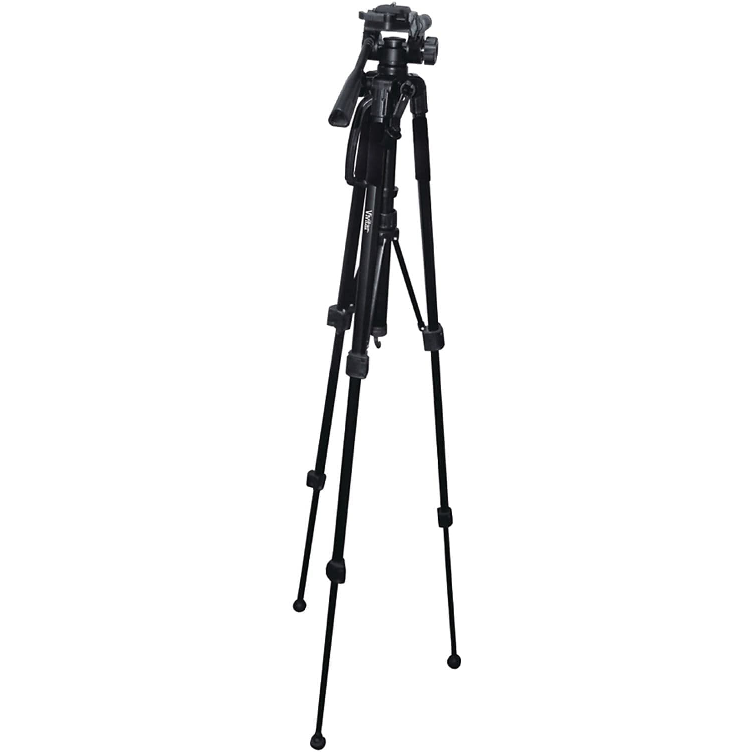 57-Inch Tripod, Three Way Fluid Pan Head, Quick Release Mount, Supports up to 5 Pounds of Weight, VIV-VPT-2457, Black,standard