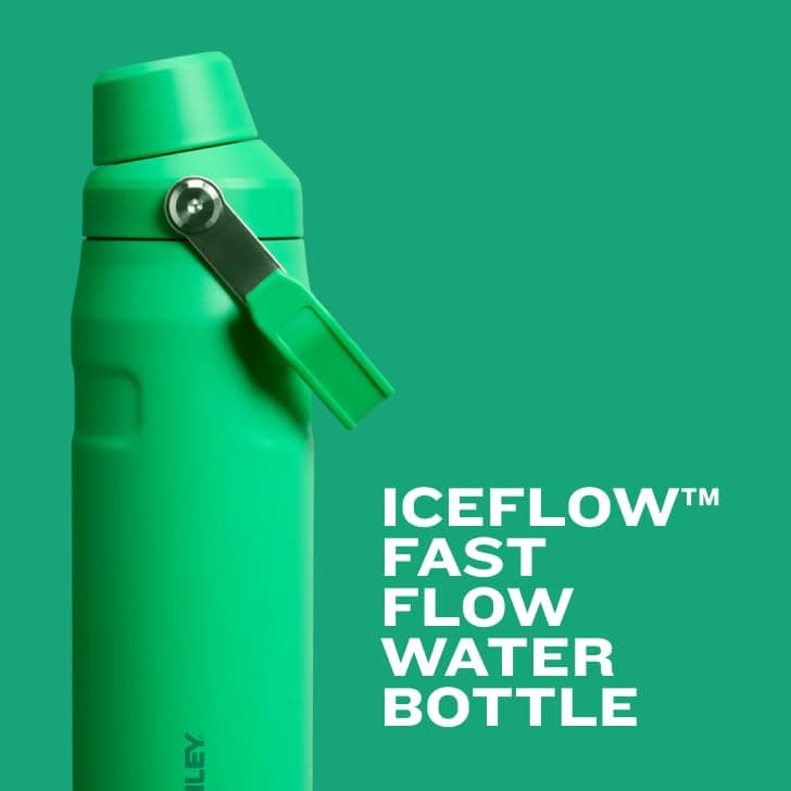 Stanley IceFlow Fast Flow Water Bottle 16 oz | Angled Spout Lid | Lightweight and Leakproof for Travel and Sports | Insulated Stainless Steel | BPA-Free | Frost