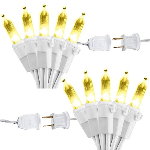 Brizled 2 Pack LED Christmas Lights, 33ft 100 Count Christmas String Lights Indoor Outdoor, Connectable, 120V UL Certified Christmas Tree Lights for Xmas, Bedroom Decorations, White Wire, Warm White