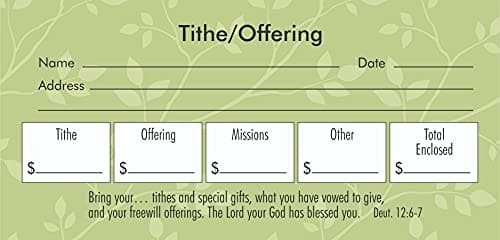 1 X Offering Envelope - Tithe/Offering/Missions/Other (Deut 12:6-7)