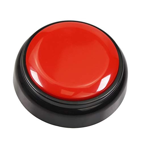 Neutral Sound Button-Voice Recording Button-Recordable Talking Button 30 Second-Answer Buzzers for Funny Novelty Office Desk Gag Gift Custom That was Easy Button (Red - Black)