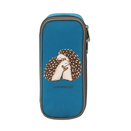 MOPE Hedgehog Hug Pencil Case Double Zipper Large Storage Space Mulit-Function Stationary Portable Makeup Bag