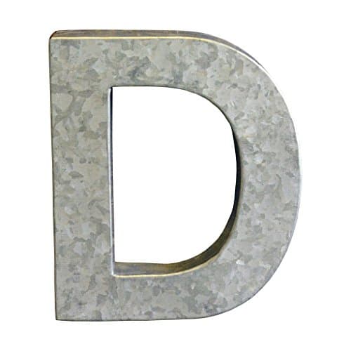 Modelli Creations Alphabet Letter D Wall Decor, Zinc