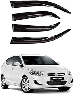 Premium Non-Breakable Car Window Door Visor/Rain Guard/Wind Deflector Compatible for (Hyundai Accent)
