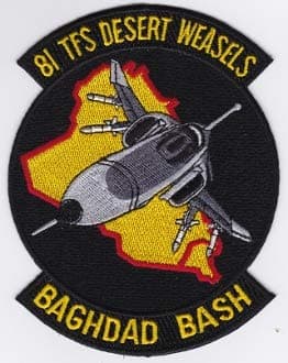 PATCHMANIA USAF Patch Fighter USAFE 81 TFS Tac Ftr Sqn F 4G z Desert Storm 132mm 102mm THERMOADHESIVE Embroidered Patches Patch