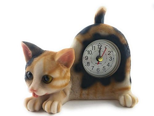 Art International Calico Cat Desk Clock