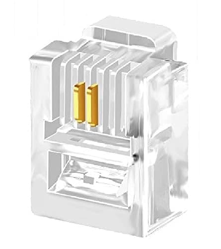 RIVER FOX Telephone Plug 2 Pin RJ11 2C Modular Plug Telephone Phone Connector Crystal Head Plug Network Connector (Telephone Cord Connector Adapter Crimp) Two-core Cable RJ 11 Plug (Pack of 50)