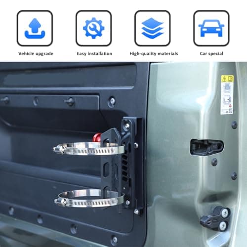 Aluminum Adjustable Roll Bar Fire Extinguisher Mount Bottle Holder Bracket For Land Rover Defender Quick Release Fire Extinguisher Bracket 90 110 130 2020-2025