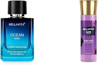 Bella Vita Luxury Men Ocean Aquatic Eau De Parfum With Marine Orchid & Musklong Lasting Fresh Citrusy & Woody Fragrance Scent Liquid 100 Ml Date Women Body Spray Mist Perfume