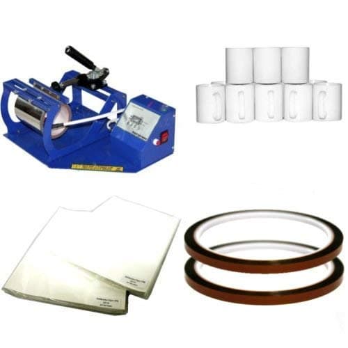 Startup Package WER160 Mug Press +36 11oz Mugs +A4 Sublimation Paper + 5mm Tape