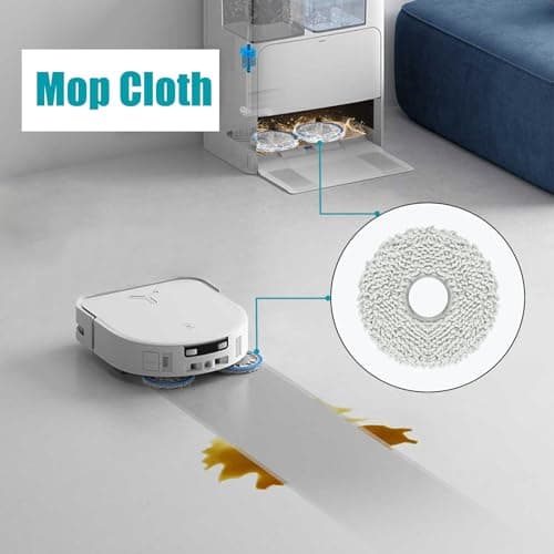 17Pcs Accessories Kit for Ecovacs Deebot X5 Pro, Deebot X5 Omni Robot Vacuum, 1 Main Brush 4 HEPA Filters 4 Dust Bags 4 Mop Pads 4 Side Brushes