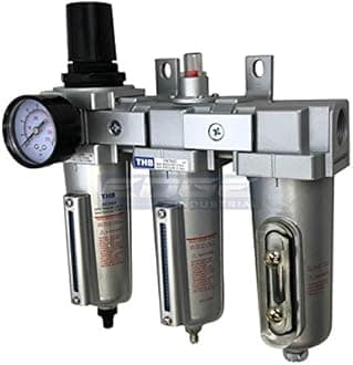 3 Stage, Heavy Duty Industrial Grade Filter Regulator COALESCING Desiccant Dryer System for Compressed AIR Lines, Metal Bowls, Great for Paint Spray and Plasma Cutter (1/2" NPT, AUTO Drain)