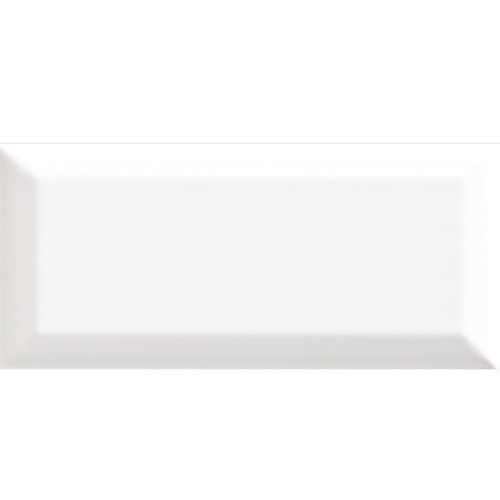 Snow White 3X6 Beveled Edge Ceramic Wall Tile- 80 pcs/carton (10 sq ft)