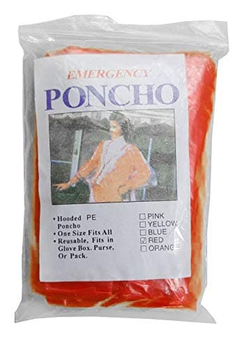 Disposable Polyethylene Emergency Storm Poncho One Size