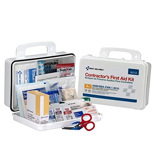 25 Person Contractor ANSI A+ First Aid Kit, Plastic Case Type III - OSHA Compliant 2018 First Aid Kit for Contractors Emergency Kit