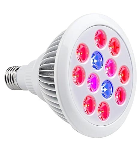 Chiles LED Grow Light Bulb,High Efficient Hydroponic Plant Grow Lights System for Garden Greenhouse and Indoor Organic，Plant Lights (E27 12w 3 Bands)