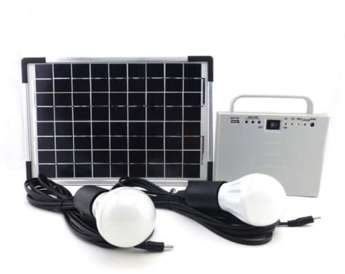 10w portable off-grid small solar power system for home lighting kit with 2 LED Lights Solar Panel and Battery for Camping fishing Charge