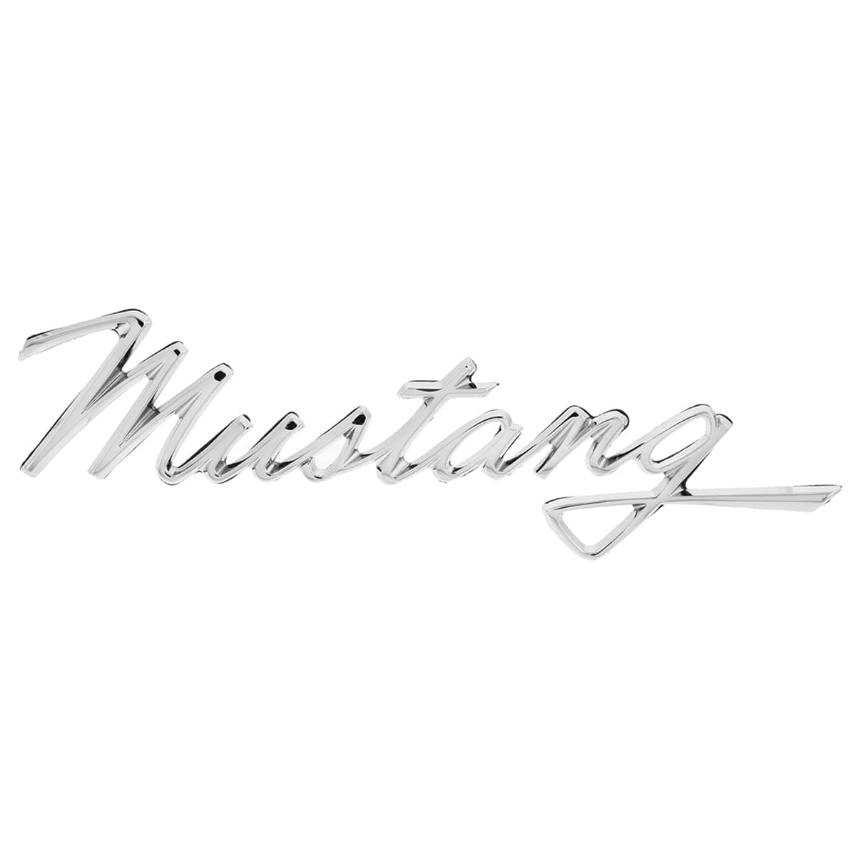 F6802 Tripe Chrome Die-Cast “Mustang” Script Emblem, Badge Replacement, Double-Sided Tape, Easy Installation – ONE Unit