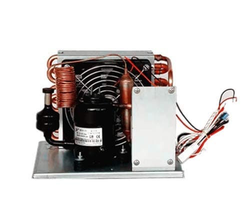 Portable DC Condenser Unit Direct Refrigeration Unit with Rotary Compressor R134A Refrigerant - for Fluid Chiller Water Dispenser Miniature Freezer Portable Cooling System (48V - 7.5A)