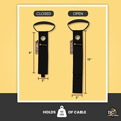 DC Cargo Mall Extension Cord Organizer E-Track Accessories for (Pack of 4) – Keep Cords, Cables, Hoses, Etrack Accessories Organized On E-Track - 17” Hook & Loop Closure Keeps Cables Secure