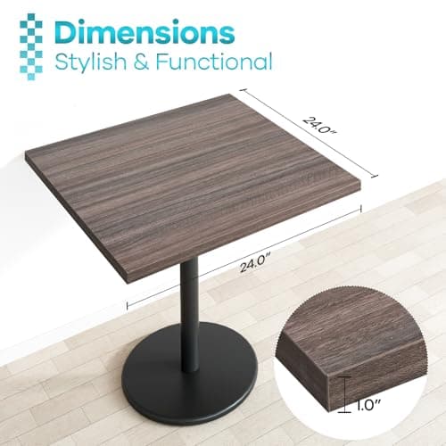 Kaboon Universal Table Top 24 x 24 inches Squre Pack of 2, Reversible Melamine Countertop Only, Home or Commercial Indoor Use,1 inch Thick Eucalyptus/Rustic Wood