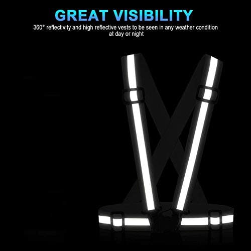Ms Adjustable Reflective Vest Belt For Safety With High Visibility,Black,B08B6J8B9Y