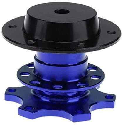 BestTeam Universal Steering Wheel Snap Off Quick Release Hub Adapter Boss Kit With 6-hole Steering Wheel Hub (Blue)