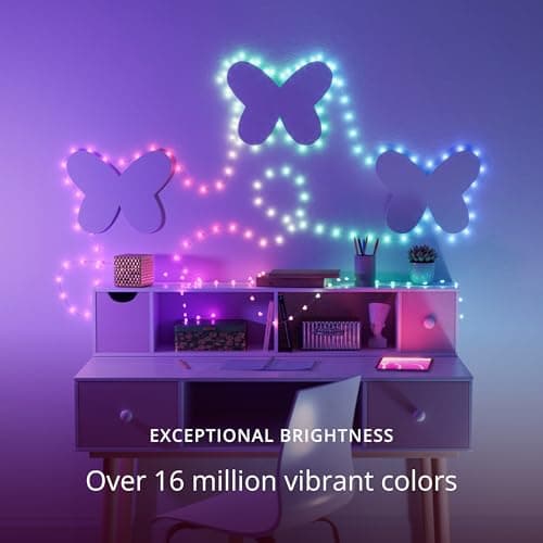 Twinkly Strings USB-C Hearts 200 LED, Heart Shaped LED Fairy Lights, RGB LED Lights, Multicoloured, Lights for Valentine's Day, Compatible with Alexa and Google Home, USB-C, Green Cable, 12 m