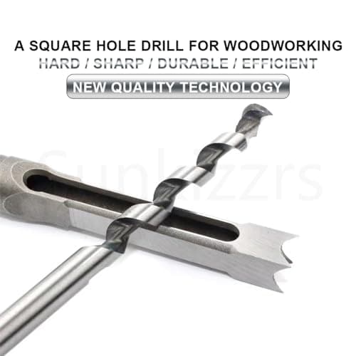 Sunkizzrs® High Speed Steel Square Hole Saw Mortising Chisel (Pack of 1) Woodworking Tool Woodworking Square Drill Bits Auger Drill Bit-Silver (16mm 5/8″)