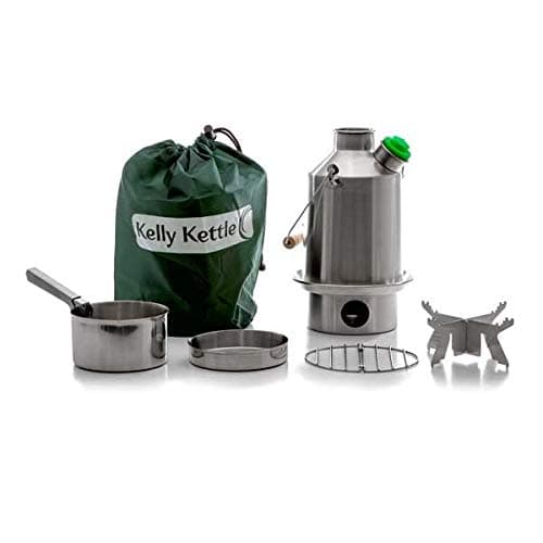 Scout BASIC KIT - Stainless Steel 1.2L kettle, Whistle, Cook Set, Base Support | Boil Water Cook Fast Outdoors | NO Batteries, NO Gas | Camping, Picnics | Weight 1.49kg/3.3lb