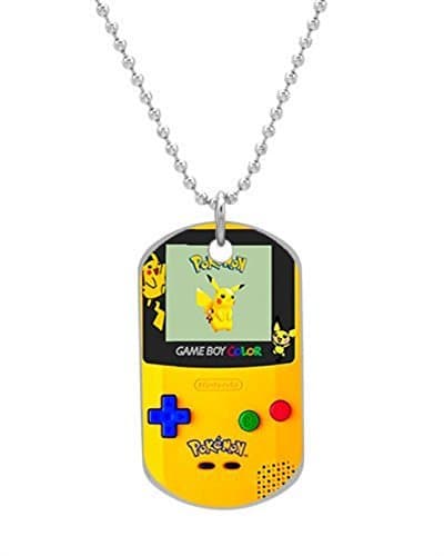 Pokemon Gameboy Pikachu Customized design personalized unique OvaL Dog Tag Pet Tag Cat Animal Tag necklace pendant Bead Chain