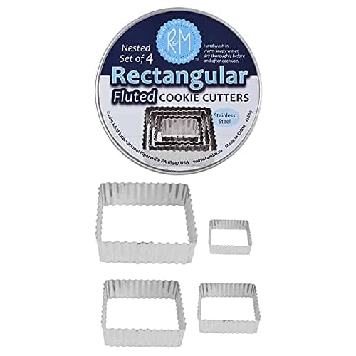 Fluted Rectangle Cookie Cutter 4 Piece Set from The Cookie Cutter Shop – Tin Plated Steel Cookie Cutters