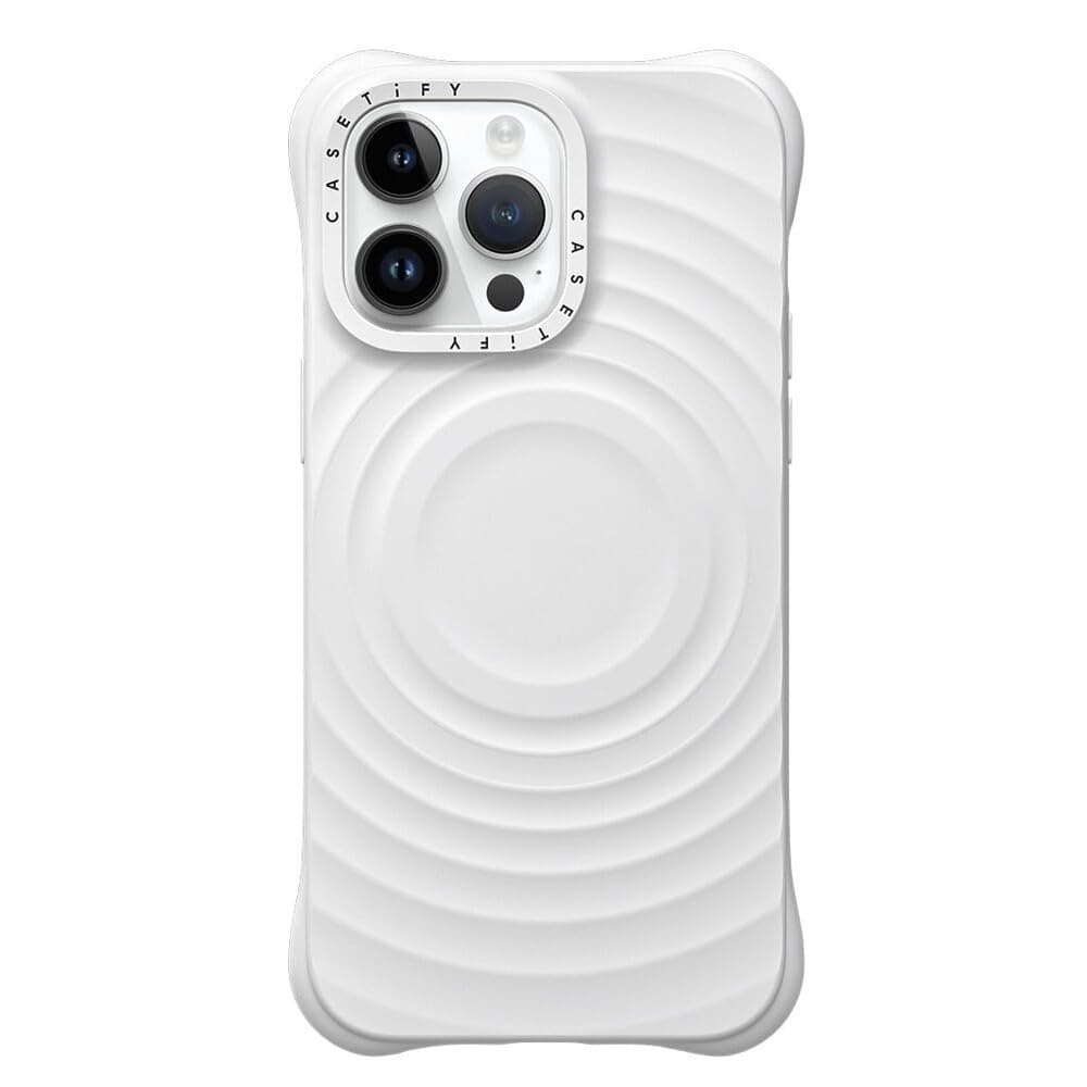 Ripple iPhone 14 Pro Max Case [2X Military Grade Drop Tested/Wave Textured/Compatible with Magsafe] - White